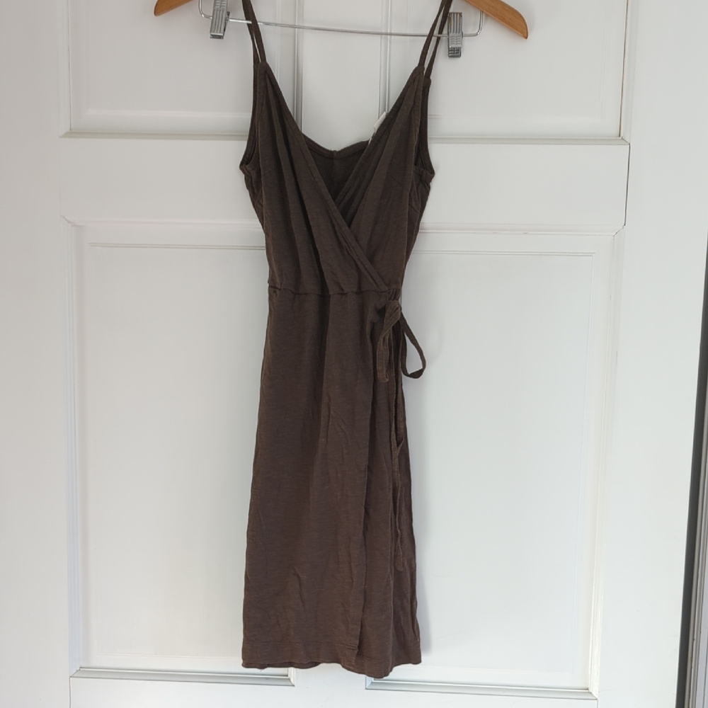 Elegant Brown Wrap Dress
